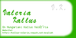 valeria kallus business card